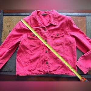Cynthia max reddish denim jean jacket vintage large button up rodeo costal